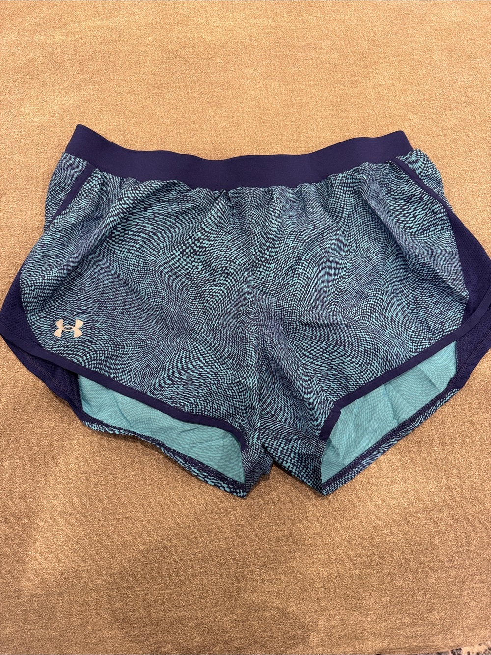 Under Armour Light Blue and Navy Women's Athletic Shorts